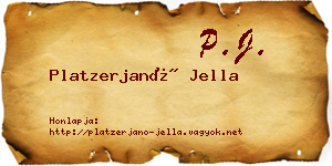 Platzerjanó Jella névjegykártya